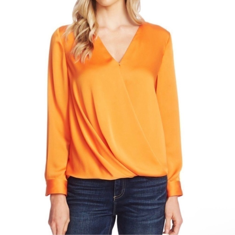 Vince Camuto Faux wrap Top Blouse size XS runs bigger
Electric Orange
